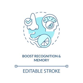 Boost recognition and memory turquoise concept icon