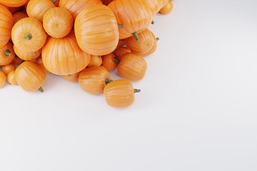 Organe Pumpkin In White Background 3D Rendering Mockup