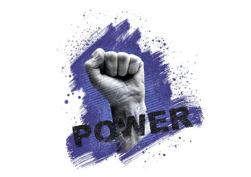 The fist is a symbol of the protest of the revolution of force