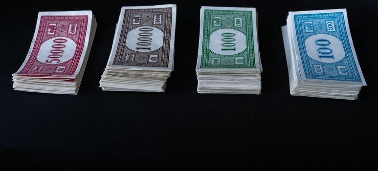 Stack of fake banknotes.