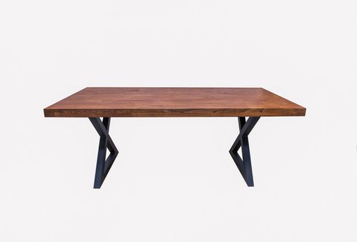 loft-style table in wenge oak color with black legs