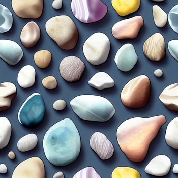 sea stones on a blue background.