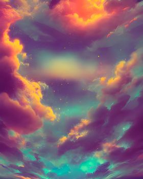Aesthetic template dreamy cloud banner dreamy. 3D render of sky and clouds background. download image