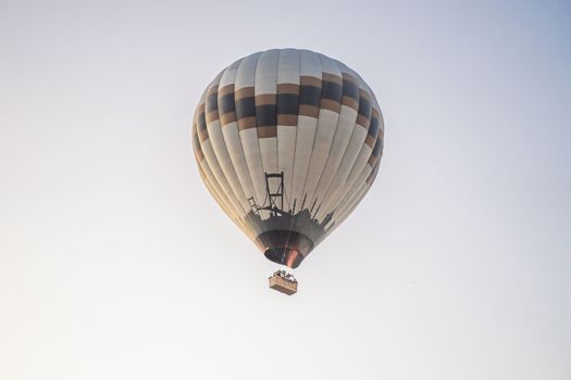 Beautiful hot air balloons over blue sky