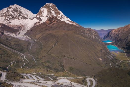 Portachuelo Road, mountain pass in Huascaran, Cordillera Blanca, Ancash, Peru