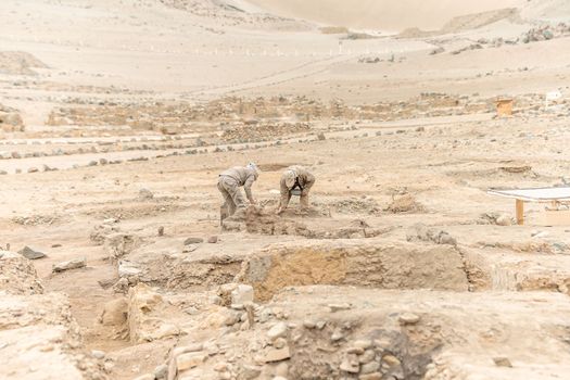 archaeological work in search of ancient remains
