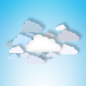 Cloud storage. Conceptual image representing modern cloud computing.