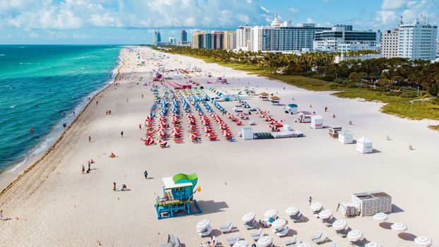 Miami Beach Florida, aerial view miami beach , drone view at sout beach Miami