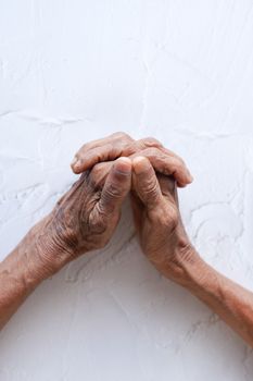 close up of hands of a elderly person 