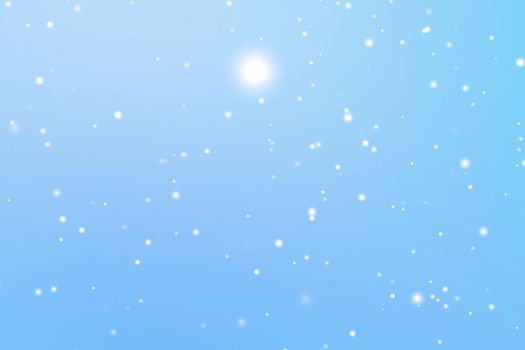 Winter holidays and wintertime background, white snow falling on blue backdrop, snowflakes bokeh and snowfall particles as abstract snowing scene for Christmas and snowy holiday design