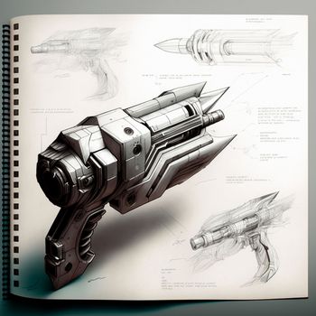Sketch of a futuristic weapon