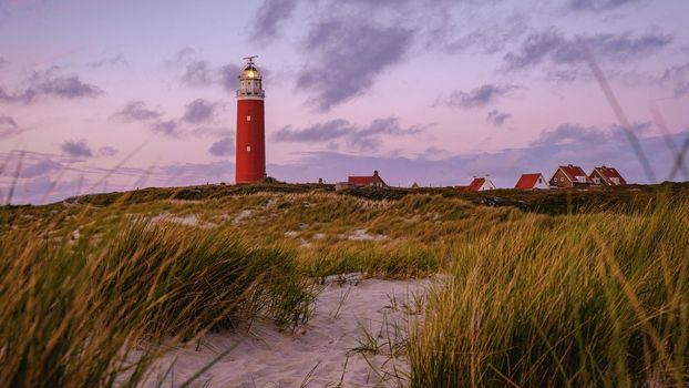 Texel lighthouse during sunset Netherlands Dutch Island Texel Holland