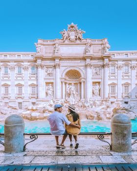 Trevi Fountain, Rome, Italy. City trip Rome couple on city trip in Rome