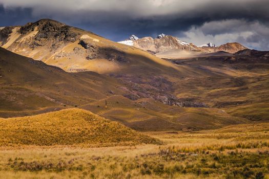 Valley of Carpa at sunset, Cordillera Blanca, Andes, Peru