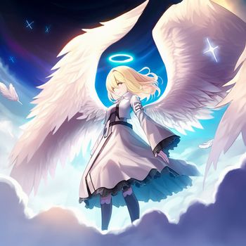 Beautiful angel girl in anime style
