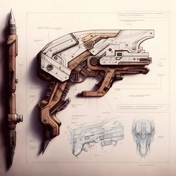 Sketch of a futuristic weapon