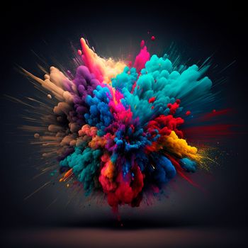 3d abstract explosion of bright colors