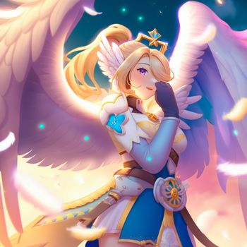 Beautiful angel girl in anime style