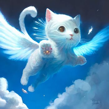 Angel cat with wings