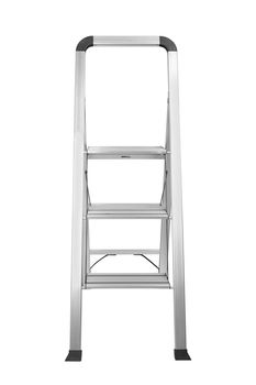 Metal ladder on white 