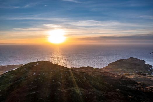 Beautiful sunset at Muckross Head peninsula about 10 km west of Killybegs village in county Donegal on the west coast of Ireland