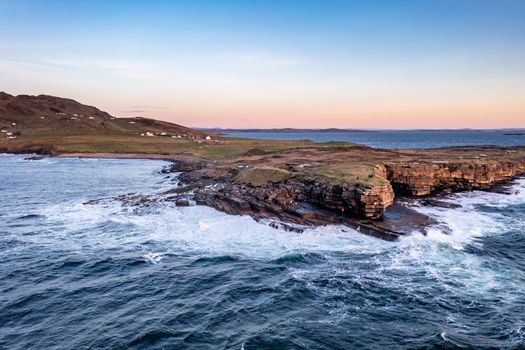 Muckross Head peninsula during sunset - about 10 km west of Killybegs village in county Donegal on the west coast of Ireland