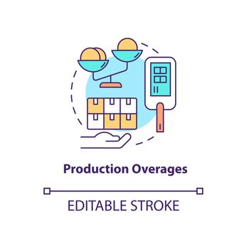 Production overages and usage limits concept icon.