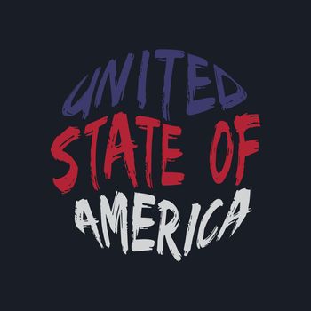 UNITED STATE OF AMERICA, lettering typography design artwork. 