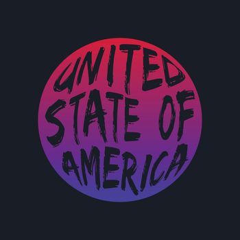 UNITED STATE OF AMERICA, lettering typography design artwork. 