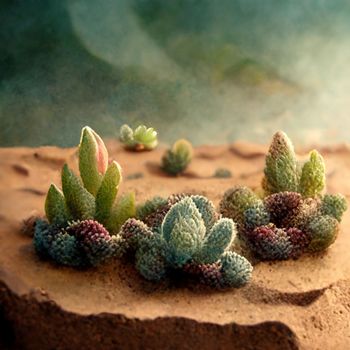 Desert landscape. Desert area, sand terrain - Africa, Sahara, or Arizona nature.