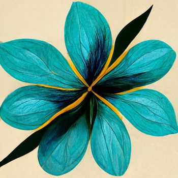 Blue and yellow abstract flower Illustration