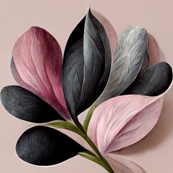 Watercolor art background. Digital generated wallpaper design with flower paint brush line art. 