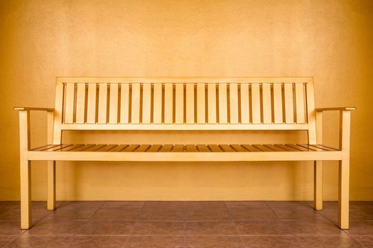 The Blank Gold color Bench in golden room.