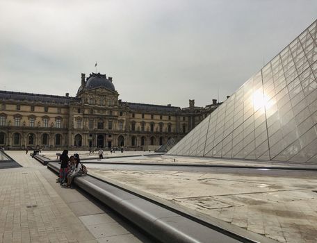 View from the outside of the Louvre in Paris