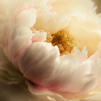 Closeup of peony flower. Pastel peony flower in bloom.