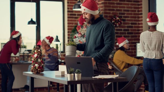 Frustrated person getting fired on christmas eve