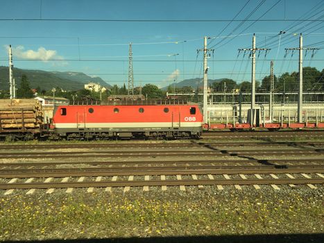 Train at the train yard in zagreb croatia. High quality photo
