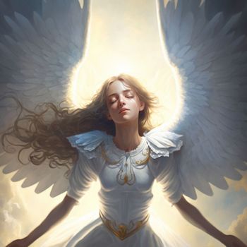 Angel girl descends from heaven