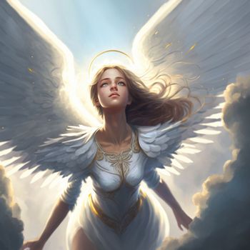 Angel girl descends from heaven