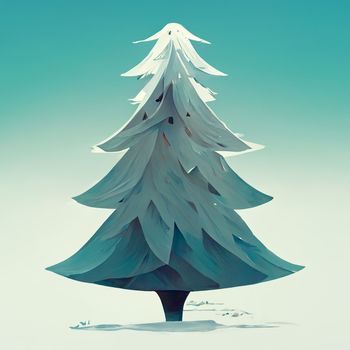 Christmas tree with decorations and gift boxes. Holiday background. Merry Christmas and Happy New Year. Digital generated illustration.