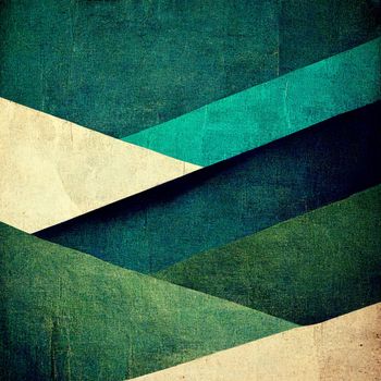 Abstract contemporary modern watercolor art. Minimalist teal, black and green shades illustration.