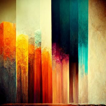 Abstract colorful  contemporary modern watercolor art. Minimalist illustration.
