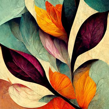 Watercolor art background. Digital generated wallpaper design with flowers.