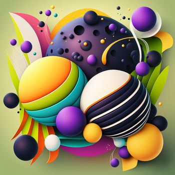 Abstract futuristic contemporary modern cosmic design in cartoon style. 