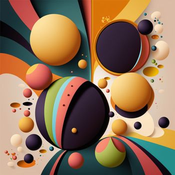 Abstract futuristic contemporary modern cosmic design in cartoon style.