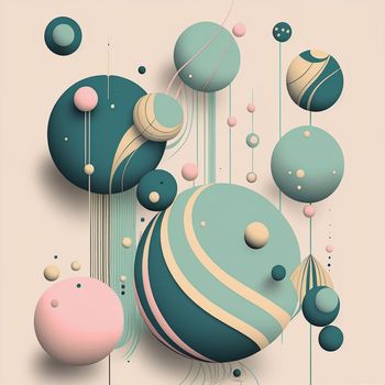 Abstract futuristic contemporary modern cosmic design in cartoon style.