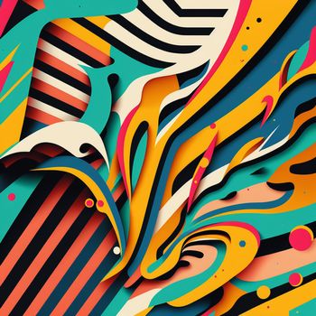 Artistic abstract artwork bright stripe pattern design with stripes and lines. 
