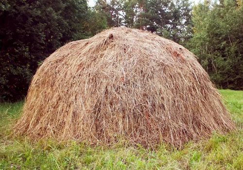 Haystack on the field