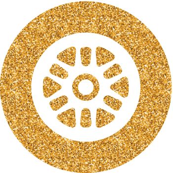 Gold Glitter Icon - Car tyre