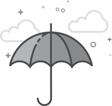 Flat Grayscale Icon - Umbrella